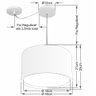 Lustre Pendente Cilíndrico Com Desvio de Centro Vivare Md-4310 Cúpula em Tecido 40x25cm - Bivolt - L - 2