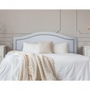 Ver imagem 1 de Cabeceira King Curva Luxo 193x60 Courino Branco - Tachas Fumê