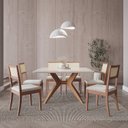 Ver imagem 2 de Mesa de Jantar Quadrada 6 Lugares 1,30m Salgueiro CabeCasa MadeiraOriginals