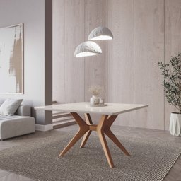 Mesa de Jantar Quadrada 6 Lugares 1,30m Salgueiro Cabecasa Madeiramadeira - 1