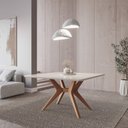 Ver imagem 1 de Mesa de Jantar Quadrada 6 Lugares 1,30m Salgueiro CabeCasa MadeiraOriginals