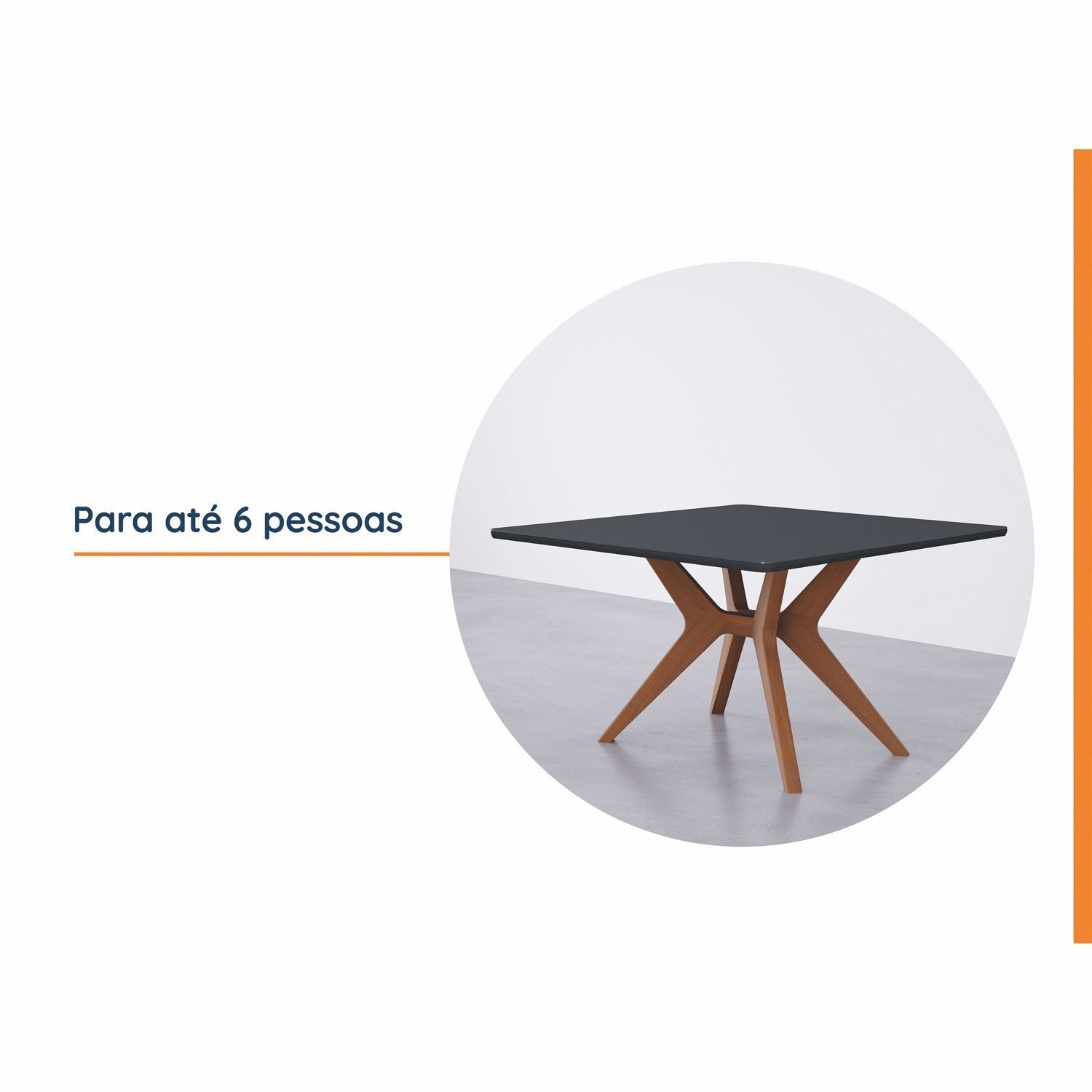 Mesa de Jantar Quadrada 6 Lugares 1,30m Salgueiro Cabecasa Madeiramadeira - 5