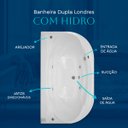 Ver imagem 4 de Banheira Dupla Londres com Hidro em Acrílico - 127v