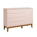 Ver imagem 2 de Comoda Sapateira Elfe Classic 1 Porta 4 Gavetas Rosa Fosco - Moveisaqui