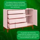 Ver imagem 6 de Comoda Sapateira Elfe Classic 1 Porta 4 Gavetas Rosa Fosco - Moveisaqui