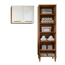 Ver imagem 1 de Lavanderia Modulada 1 Armário Multiuso e Armário Aéreo Belém - Kaiki Móveis Nature/off White