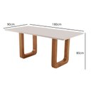 Ver imagem 5 de Conjunto Mesa Tampo com Vidro com 6 Cadeiras Madeira Maciça Jazz Yescasa Marrom/Cinamomo Imbuia/Off