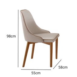 Conjunto Mesa Tampo com Vidro com 6 Cadeiras Madeira Maciça Jazz Yescasa - 10
