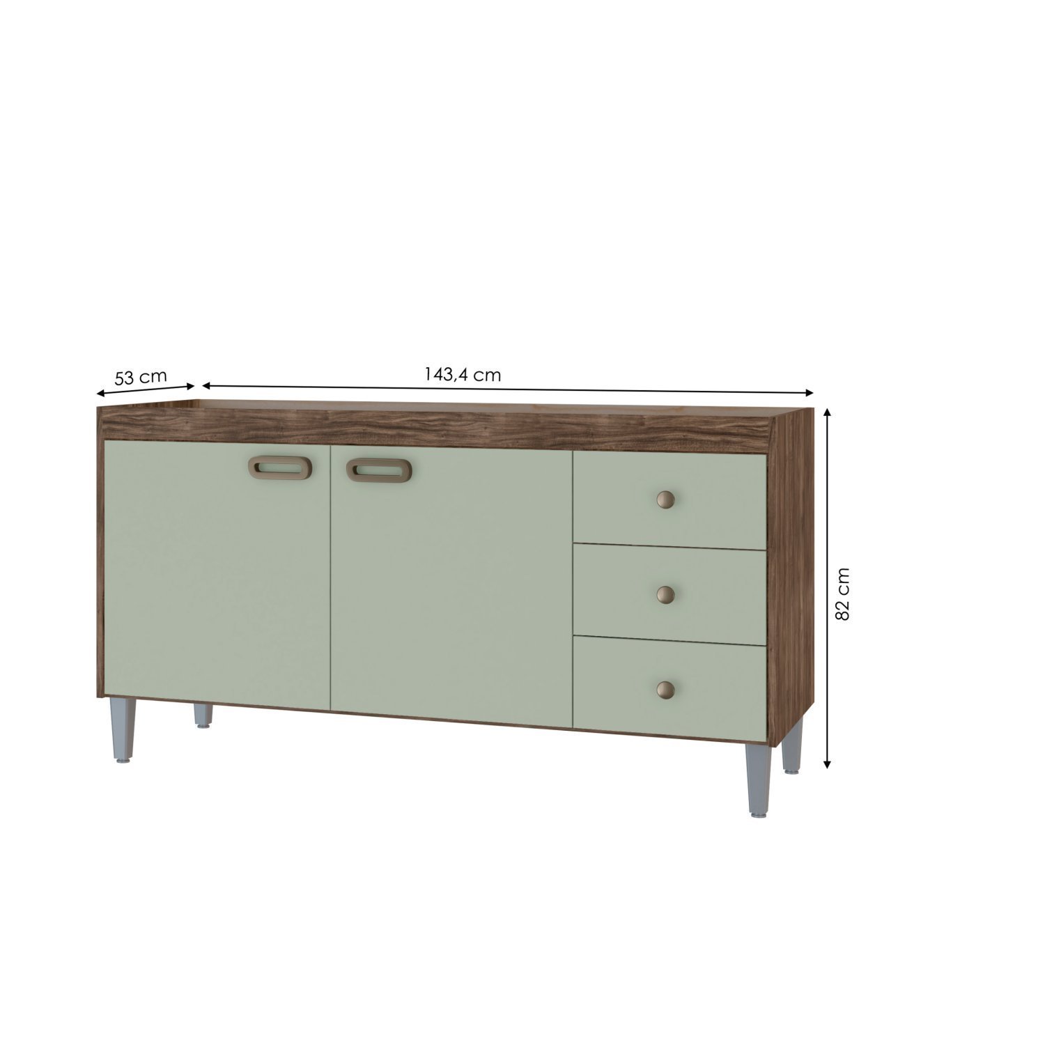 Gabinete para Pia 150cm 2 Portas 3 Gavetas Bréscia - 4