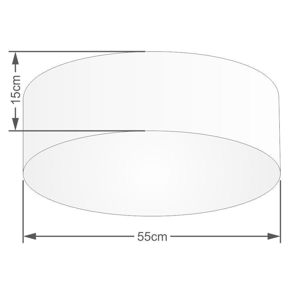 Plafon Cilíndrico Vivare Md-3057 Cúpula em Tecido 55x15cm - Bivolt - Algodão Crú - Bivolt - 2