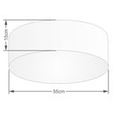 Ver imagem 2 de Plafon Cilíndrico Vivare Md-3057 Cúpula em Tecido 55x15cm - Bivolt - Algodão Crú - Bivolt