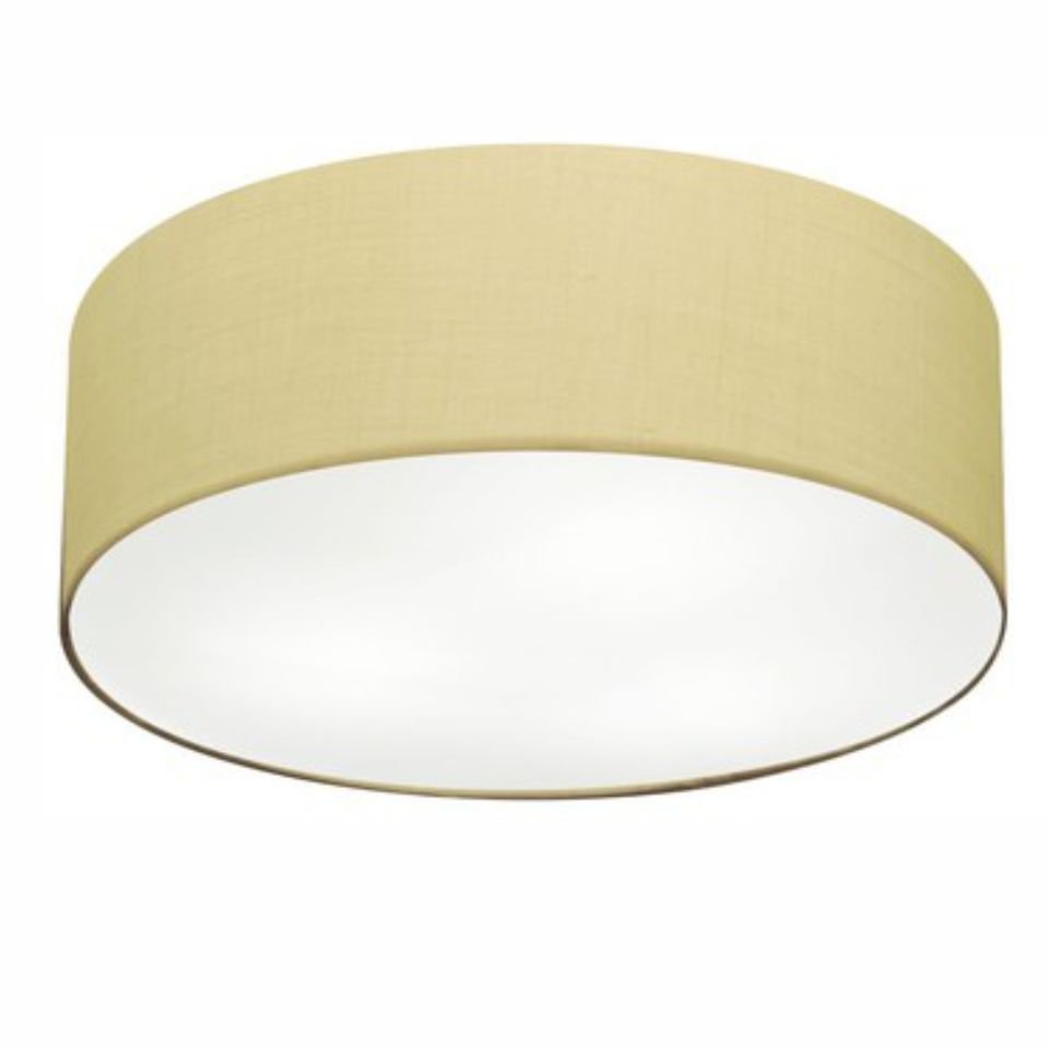 Plafon Cilíndrico Vivare Md-3057 Cúpula em Tecido 55x15cm - Bivolt - Algodão Crú - Bivolt - 1