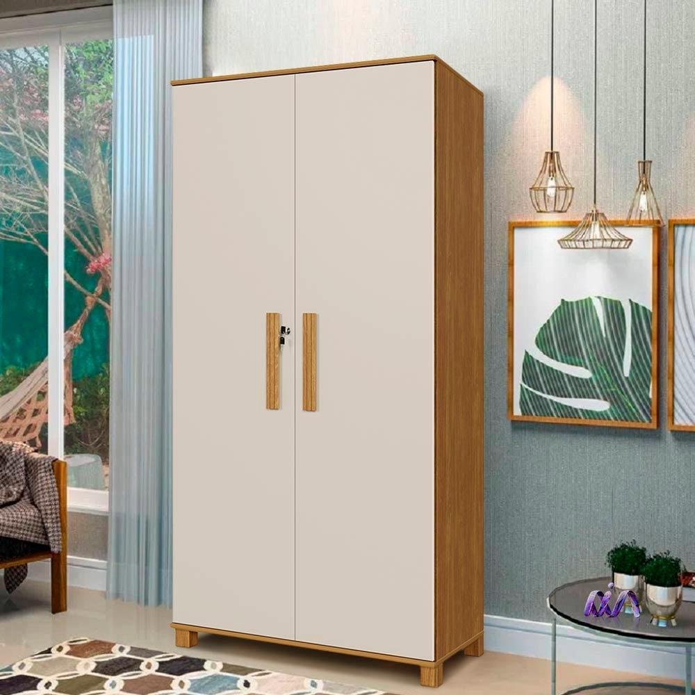 Armário Multiuso com Chave e Fechadura 2 Portas Cinamomo Off White