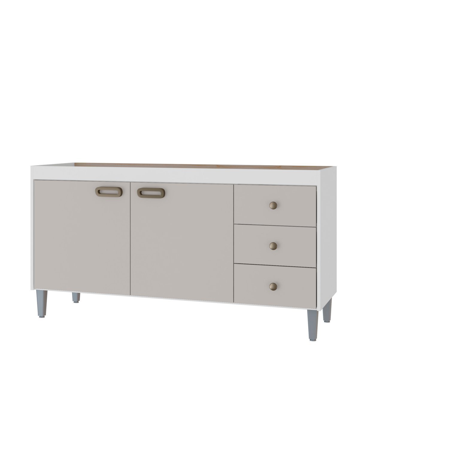 Gabinete para Pia 150cm 2 Portas 3 Gavetas Bréscia - 3