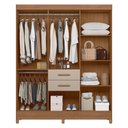 Ver imagem 3 de Guarda Roupa Solteiro Malta 7 Portas e 2 Gavetas Carvalho/fendi com Espelho - Moval