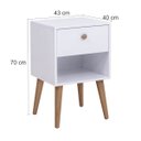 Ver imagem 5 de Mesa de Cabeceira Ivvie 1 Gaveta Madeira/branco