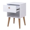 Ver imagem 2 de Mesa de Cabeceira Ivvie 1 Gaveta Madeira/branco