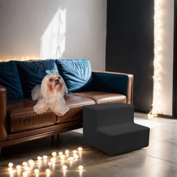 Escada Estofada Escadinha 2 Degraus para Pet Gato Cachorro Subir no Sofá e Cama Quarto Sala Confortá - 2