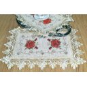 Ver imagem 1 de Toalha de Bandeja Bordada com Flores Vermelhas Arte & Tear