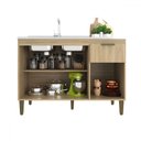 Ver imagem 3 de Balcão de Cozinha para Pia 120 Cm Alana 3 Portas 1 Gaveta Dourado - Jcarvalho