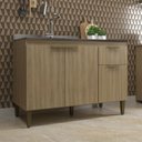 Ver imagem 1 de Balcão de Cozinha para Pia 120 Cm Alana 3 Portas 1 Gaveta Dourado - Jcarvalho