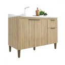 Ver imagem 2 de Balcão de Cozinha para Pia 120 Cm Alana 3 Portas 1 Gaveta Dourado - Jcarvalho