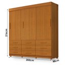 Ver imagem 3 de Guarda Roupa Casal Coronado 3 Portas 9 Gavetas Freijó – Luapa Móveis