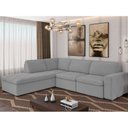 Ver imagem 2 de Sofá Chel 3 Lugares com Chaise Retrátil 262cm Cinza Veludo Sofá Home