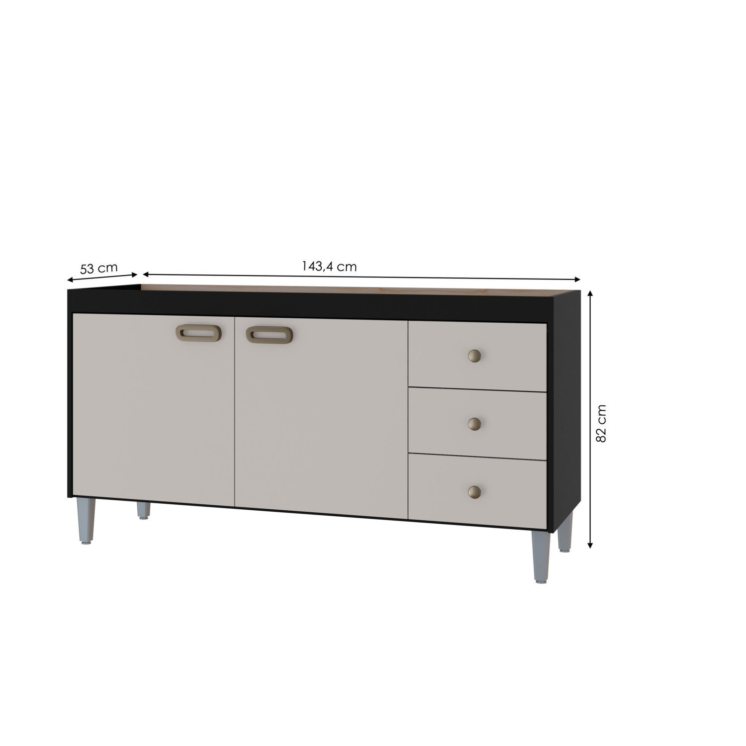 Gabinete para Pia 150cm 2 Portas 3 Gavetas Bréscia - 4