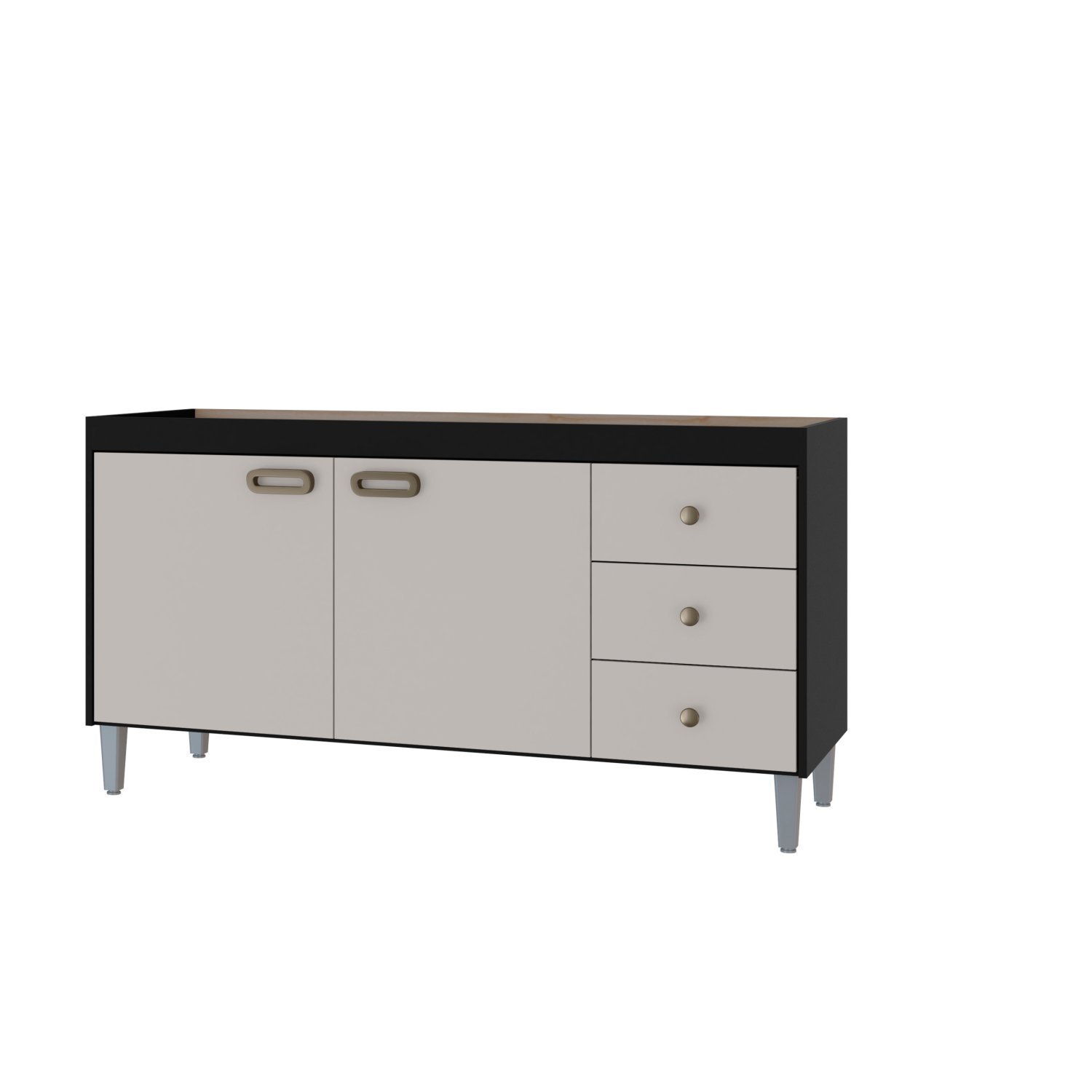 Gabinete para Pia 150cm 2 Portas 3 Gavetas Bréscia - 3