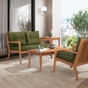 Ver imagem 4 de Poltrona para Jardim em Madeira Maciça Riade Bege/Stain Jatobá/Verde