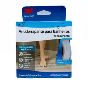 Fita Antiderrapante para Banheiro 5m Transparente - 3m