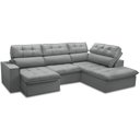 Ver imagem 1 de Sofá 4 Lugares Retrátil Reclinável Chaise Direito 288cm Solin F04 Veludo Cinza - Lyam Decor