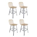 Ver imagem 1 de Conjunto 4 Banquetas Nassau em Aço e Fibra Sintética