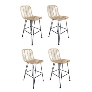 Conjunto 4 Banquetas Nassau em Aço e Fibra Sintética