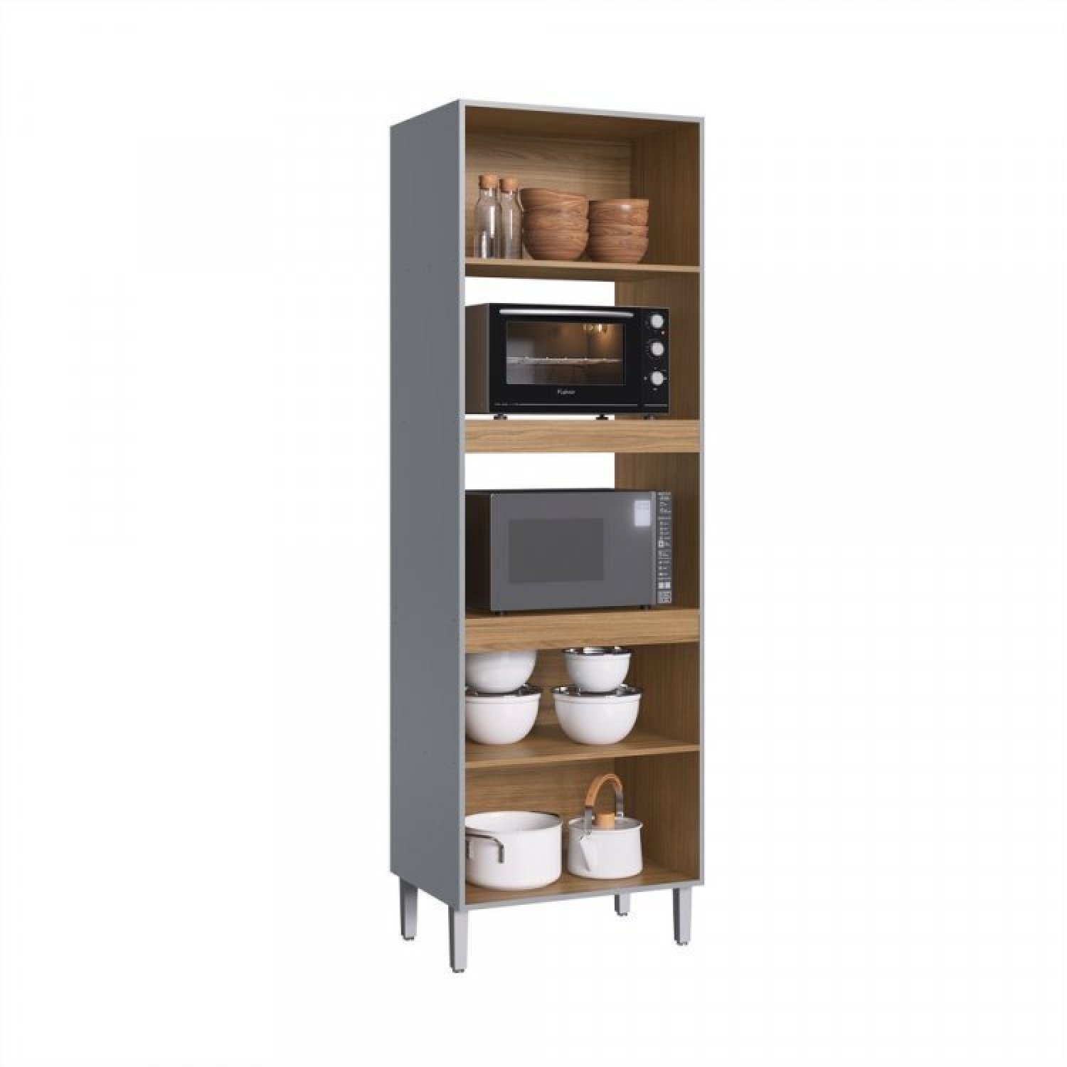 Cozinha Compacta 6 Peças 2 Aéreos 2 Balcões 1 Módulo Forno e 1 Tampo Hera  - 9