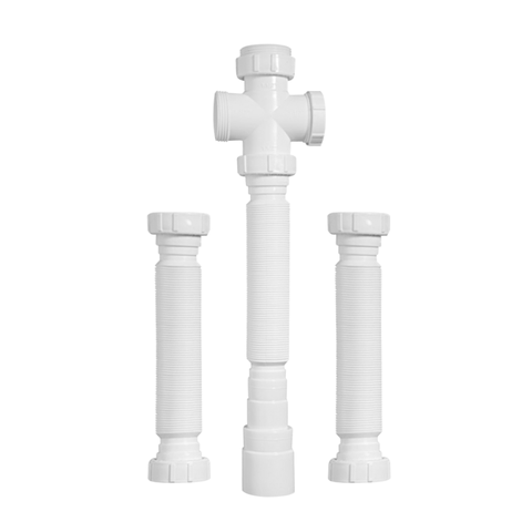 Sifão Sanfonado Triplo 72cm Cor Branco Durín