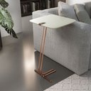 Ver imagem 1 de Mesa L50 Lateral Aproximação Sofá Off White Base Cobre
