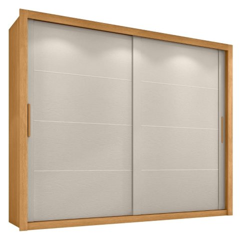 Guarda Roupa Casal 2 Portas de Correr 6 Gavetas Imperio 272 cm Cinamomo Areia Zanz