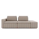 Ver imagem 5 de Sofá Ilha com Encosto e Almofadas Móveis Olimpo 245cm Modulado Veludo Bege G45 - Gran Belo