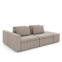 Ver imagem 2 de Sofá Ilha com Encosto e Almofadas Móveis Olimpo 245cm Modulado Veludo Bege G45 - Gran Belo