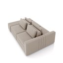 Ver imagem 4 de Sofá Ilha com Encosto e Almofadas Móveis Olimpo 245cm Modulado Veludo Bege G45 - Gran Belo