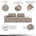 Ver imagem 3 de Sofá Ilha com Encosto e Almofadas Móveis Olimpo 245cm Modulado Veludo Bege G45 - Gran Belo
