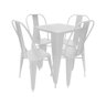 Conjunto Mesa para Bares e Restaurante Industrial Iron Tolix com 4 Cadeiras Branca - 1