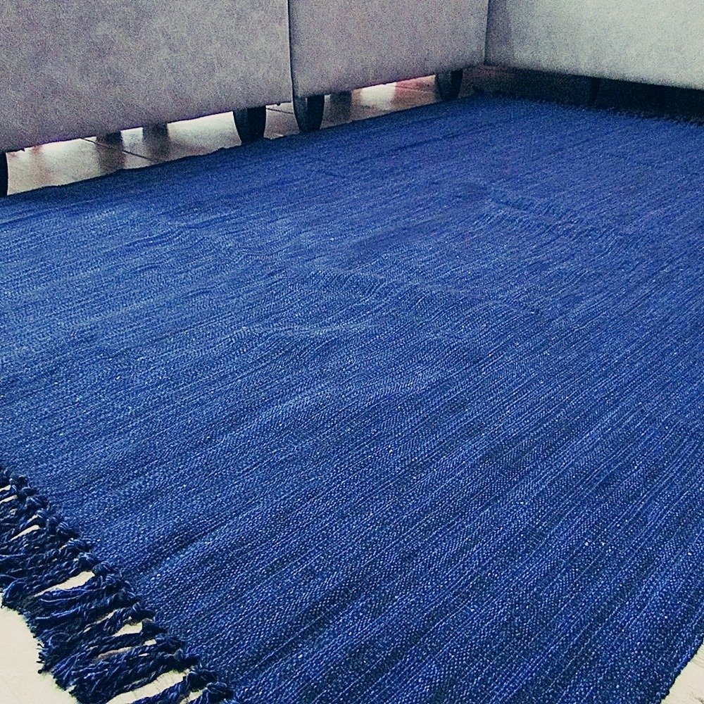 Tapete Grande para Sala e Quarto Retangular 2,00 x 1,50 Várias Cores:Azul Mesclado - 2