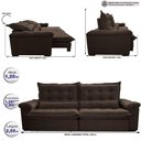 Ver imagem 2 de Sofá Retrátil e Reclinável 2,55m Cama inBox Big Fresh com SoftGel D40 Velupluma Café