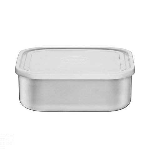 Pote Tramontina Freezinox em Aço Inox Quadrado com Tampa Plástica 23 Cm 3,6 L Tramontina