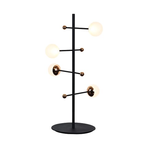 Abajur Bella Fuxico Dourado Preto e Branco 28x52cm 12w 3000k 600lm JU004