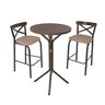 Conjunto Bistrô Tampo 0,65m Redondo com 2 Banquetas Tubo Paris - 3