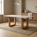 Ver imagem 1 de Mesa de Jantar 6 Lugares Jazz 180x90cm em MDF Cinamomo/Off White Yescasa Marrom